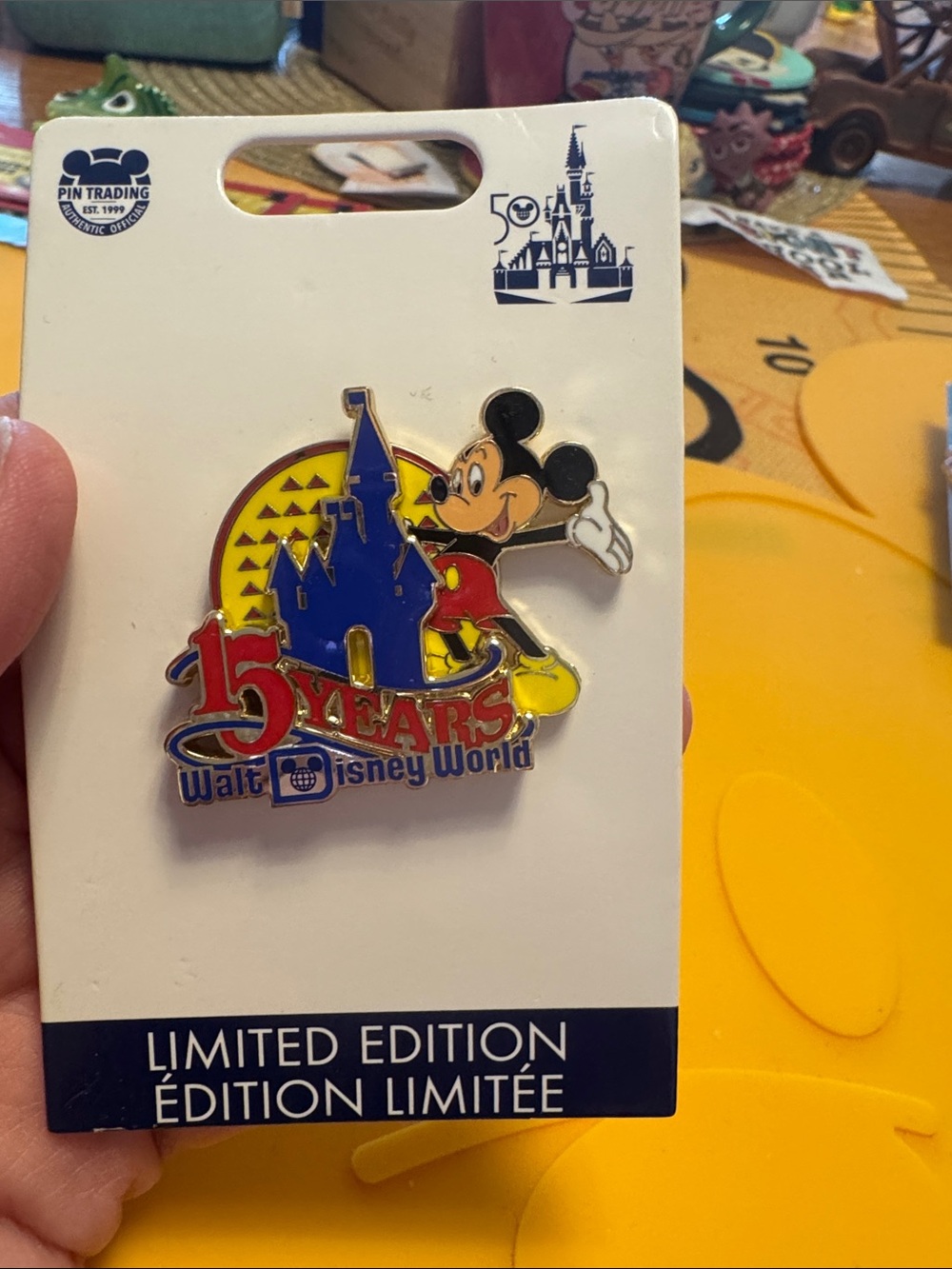 Disney Walt Disney World 50th anniversary retro 15 years pin NWT